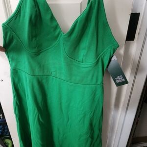 wild fable Green Sleeveless Ribbed Dress